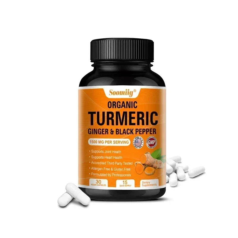 Turmeric Curcumin Capsules - with Black Pepper 95% Curcumin Complex - for Joint, Digestive & Immune Support Supplement