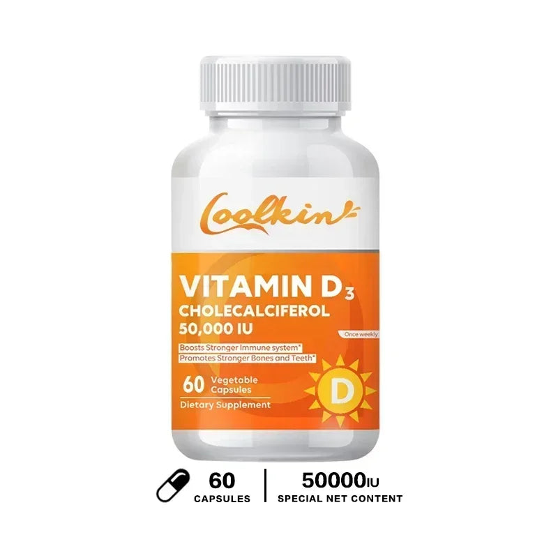 Vitamin D3 50000 IU - Immune Support, Promotes Muscle Health, Bones and Nervous System Health
