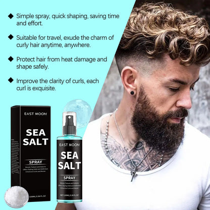 2025 Sea Salt Curl Styling Elastic Hair Spray,Non-Sticky Beach Waves for Lazy Curls Refreshing Hair Spray,Sea Salt Curling Spray
