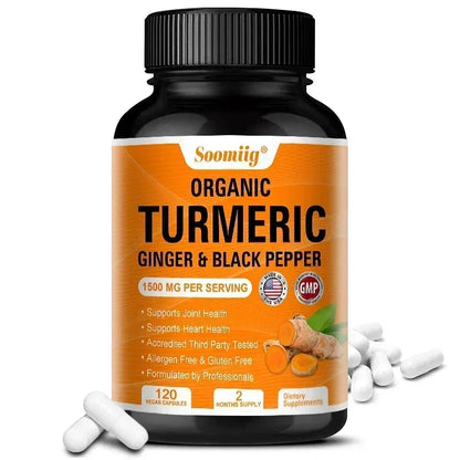 Turmeric Curcumin Capsules - with Black Pepper 95% Curcumin Complex - for Joint, Digestive & Immune Support Supplement