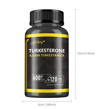 Turkesterone 600mg - Supports Muscle Mass, Strength, Performance and Recovery, and Improves Energy Levels & Endurance