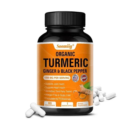 Turmeric Curcumin Capsules - with Black Pepper 95% Curcumin Complex - for Joint, Digestive & Immune Support Supplement