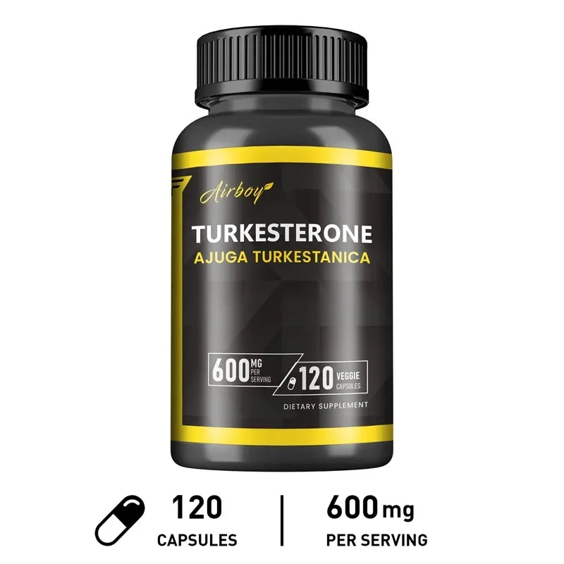 Turkesterone 600mg - Supports Muscle Mass, Strength, Performance and Recovery, and Improves Energy Levels & Endurance