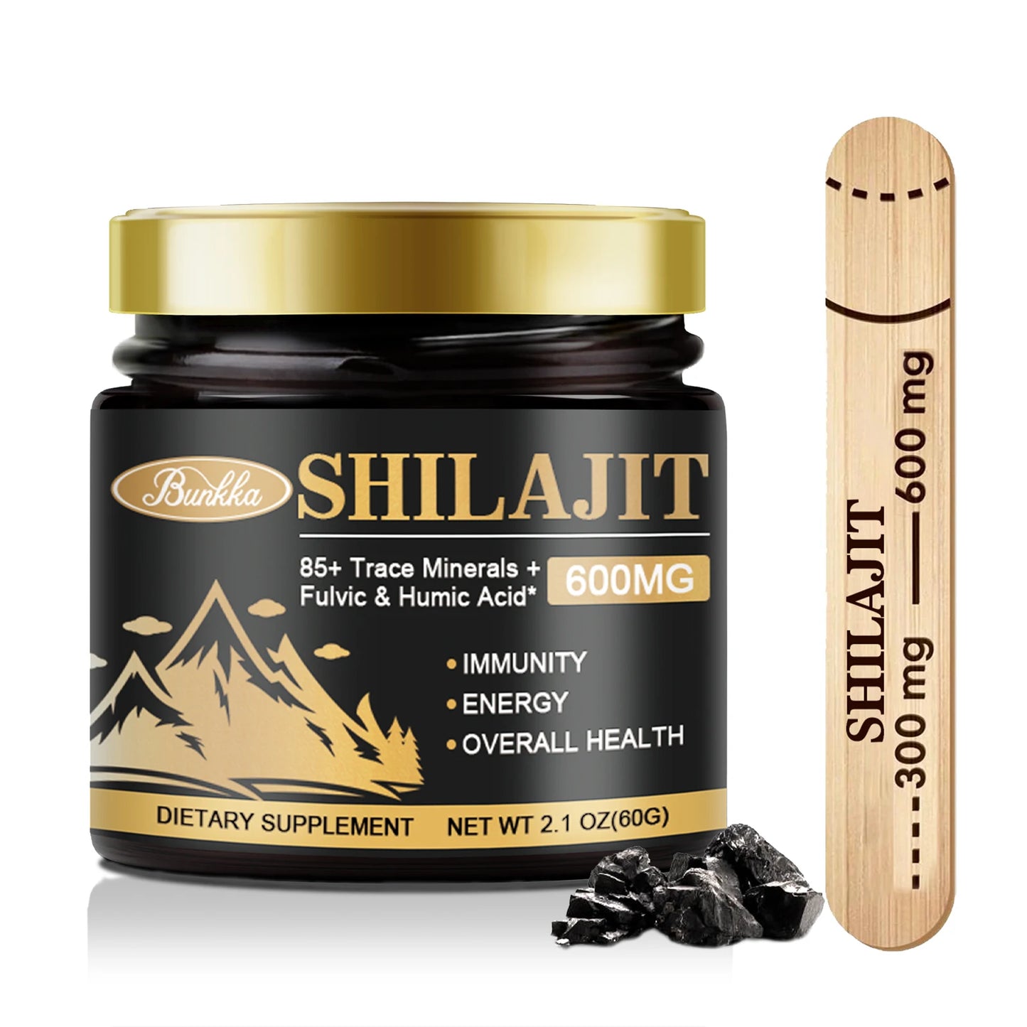 Shilajit Resin Original Pure 100% Himalaya Beauty Health Supplement Non-GMO Brain Memory Cognitive Energy Level Hormonal Balance