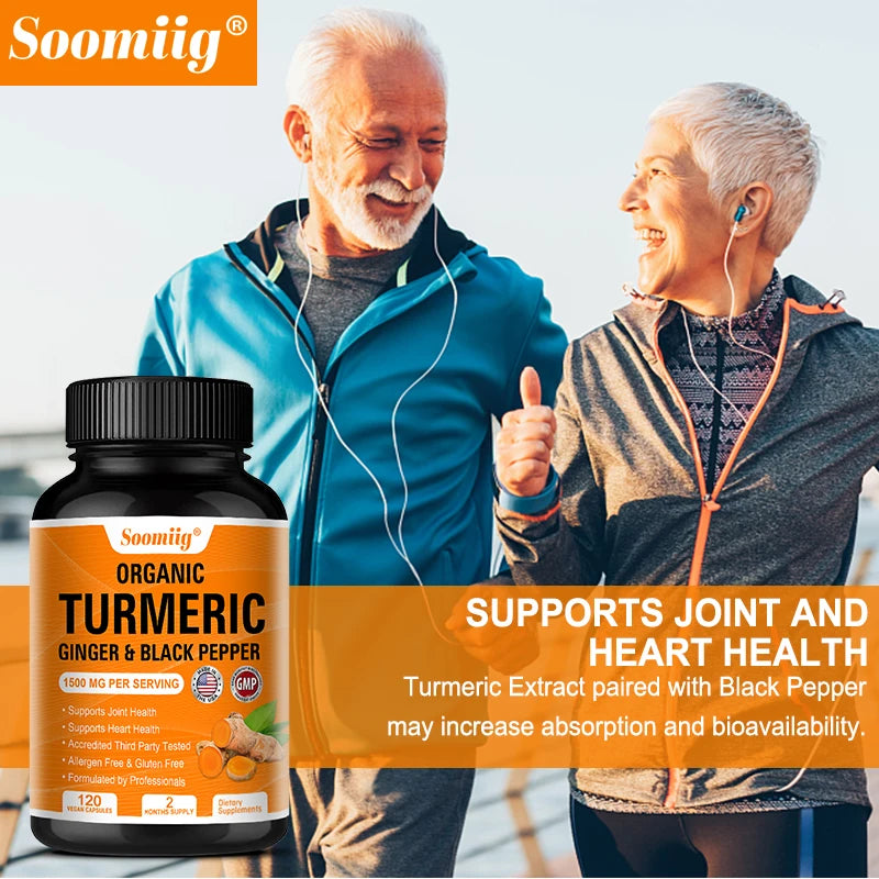 Turmeric Curcumin Capsules - with Black Pepper 95% Curcumin Complex - for Joint, Digestive & Immune Support Supplement