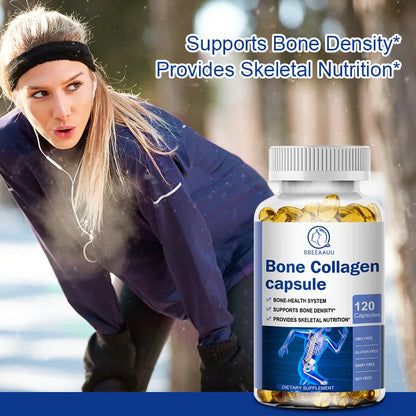BBEEAAUU Collagen Bone Capsules for Joint Pain Bone Density Bone Growth Joint Collagen Calcium Absorption