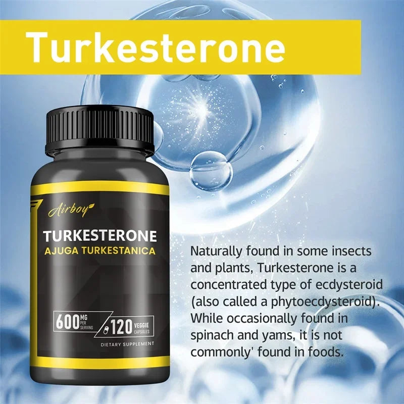Turkesterone 600mg - Supports Muscle Mass, Strength, Performance and Recovery, and Improves Energy Levels & Endurance