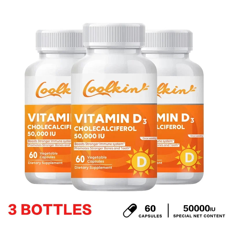 Vitamin D3 50000 IU - Immune Support, Promotes Muscle Health, Bones and Nervous System Health