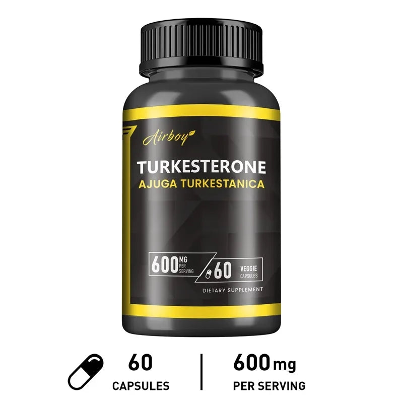 Turkesterone 600mg - Supports Muscle Mass, Strength, Performance and Recovery, and Improves Energy Levels & Endurance