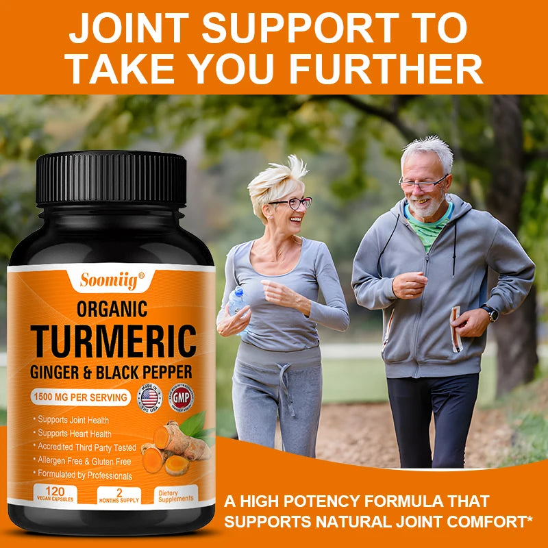 Turmeric Curcumin Capsules - with Black Pepper 95% Curcumin Complex - for Joint, Digestive & Immune Support Supplement