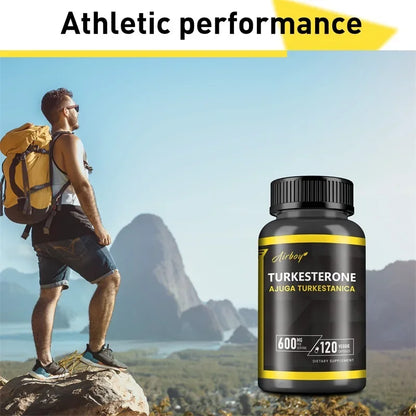 Turkesterone 600mg - Supports Muscle Mass, Strength, Performance and Recovery, and Improves Energy Levels & Endurance